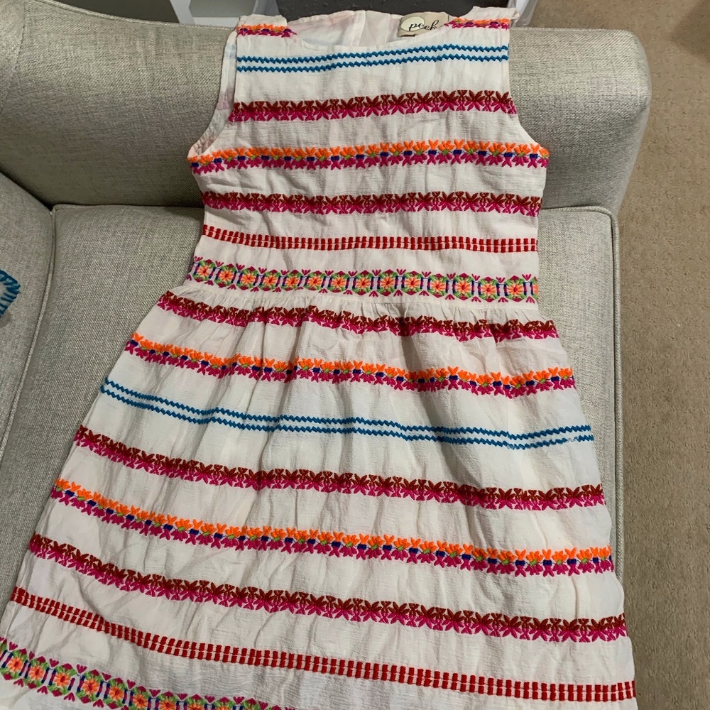 Peek Embroidered Little Girls Dress Size XL 10